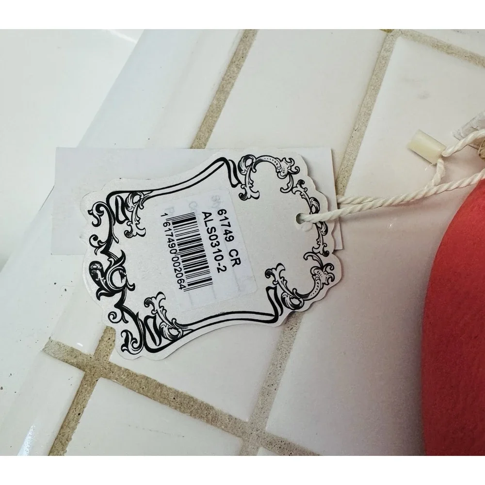 Alyssa Vegan Orange Small RoundPurse Bag with Tassels & Grommets Crossbody Strap - Picture 5 of 5